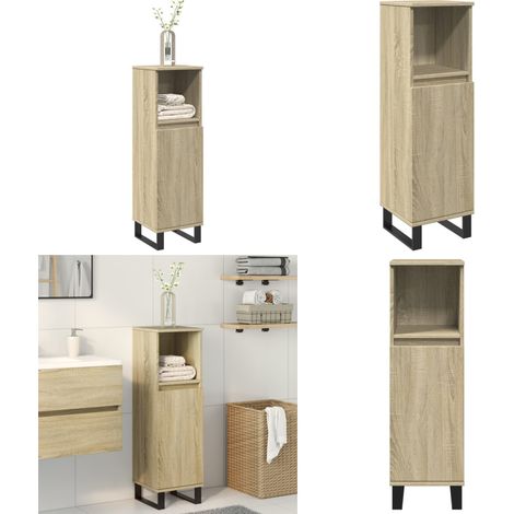 vidaXL Badschrank Sonoma-Eiche 30x30x100 cm Holzwerkstoff
