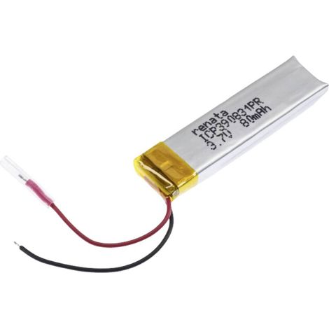 Renata ICP390831PR Batteria ricaricabile speciale Prismatica con cavo LiPo 3.7 V 85 mAh 1 pz.