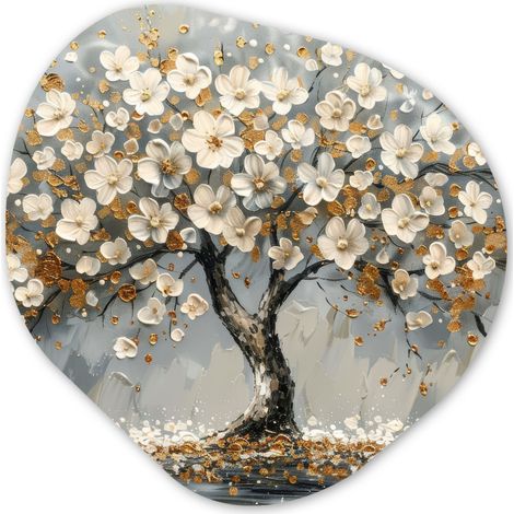 EL CUADRO Árbol - Oro - Flores - Abstracto - Arte Cuadros Decoracion Salon Modernos 40x40 (1/4)