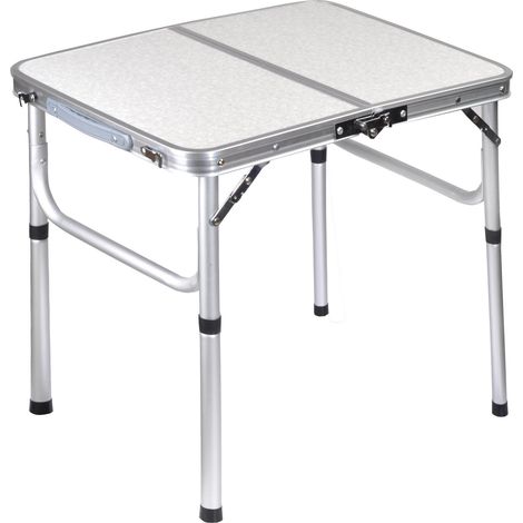 MINKUROW Mesa de Camping Plegable de Aluminio, Mesa Plegable pequeña 25-56 cm Mesa de Camping Ajustable en Altura para balcón Picnic Pesca Autocaravana Mesa Auxiliar Mesa Desmontaje rápido (1/5)