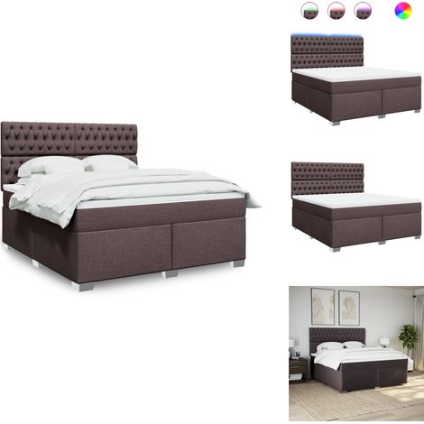 Sommier à lattes de lit avec matelas Marron foncé 180x200 cm - Sommier À Lattes De Lit - Sommiers À Lattes De Lit - Lit - Meuble De Chambre À Coucher (1/5)