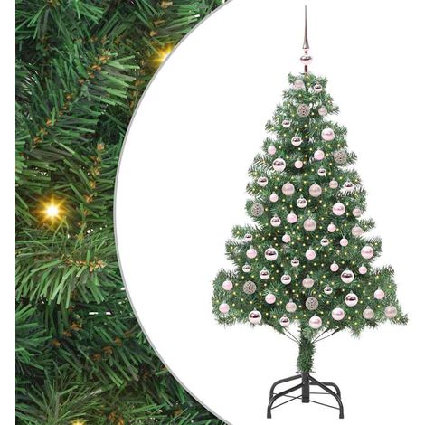 Albero di Natale Albero natalizio Albero festivo con 300 LED con supporto Verde 210 cm PVC (1/5)