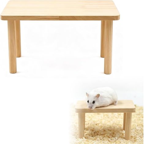 Plateforme en Bois pour Hamster, Accessoire d'Escalade pour Cage, Décoration Adaptée aux Hérissons, 15x8x9cm (1/5)