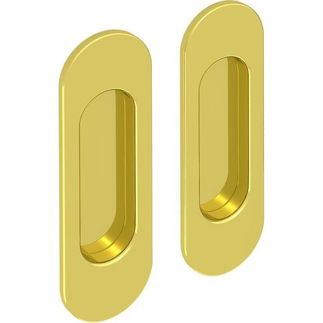 Slid'Up By Mantion – Lot de 2 poignées à encastrer ovales 124 x 38 mm – Acier finition doré – Pour portes coulissantes 25 mm – Encastrement 85 x 28 mm (1/4)