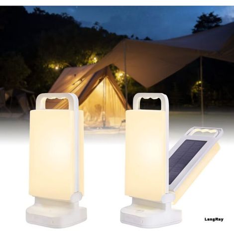 Rechargeable Solar Camping Lamp, Portable Adjustable Brightness Camping Lantern, 4400mAh Power Bank, IPX4 Waterproof LED Camping Light for Camping, Fishing, Hiking [Energy Class (1/5)