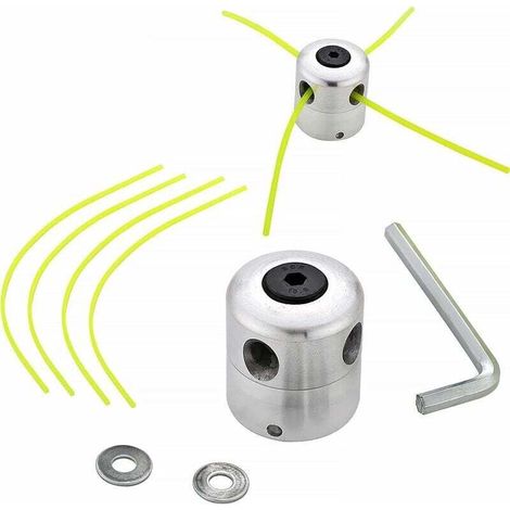 Universal aluminum trimmer head, edge trimmer head, double line spool, nylon trimmer head, 1 line + 4 lines (1/5)