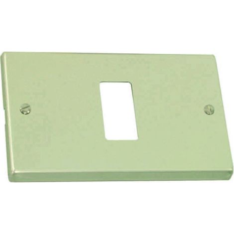 Placca 1 posto in alluminio paglierino - mm.115x80h. - 10 pz