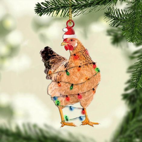 Pendentif Coq - Décoration De Sapin De Noël En Acrylique - Pour Intérieur Et Fêtes - Lot De 1 (1/5)