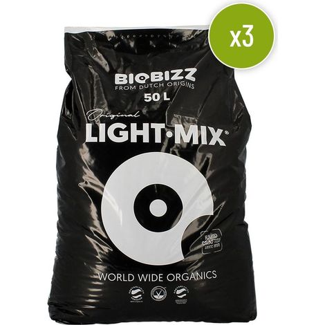 Lot de 3 sacs de terreaux BIOBIZZ LIGHT MIX 50L