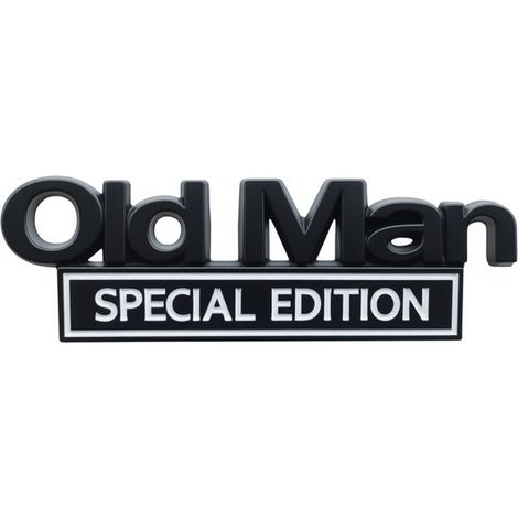Stück. Autoemblem „Old Man Edition“, universelles Zubehör für alle Fahrzeuge, schwarz-weiß. (1/5)