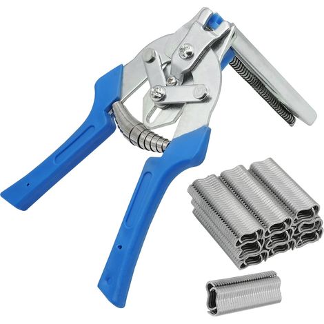 Pince Porc Anneau avec 600 Clips Agrafes Pince de Clôture Rapide Fixation Cage Poulet (1/5)