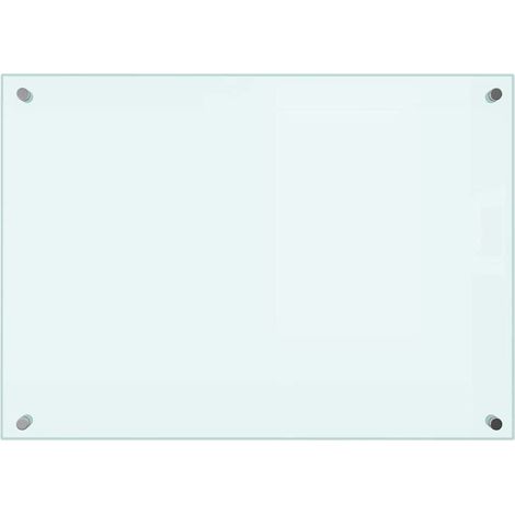 vidaXL Protección salpicaduras cocina vidrio templado color leche 70x50 cm (1/2)