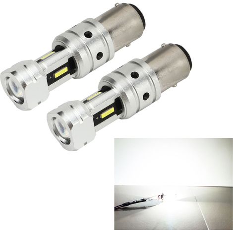 LED-Rückfahr-/Blinkerleuchten 1157, 2400 lm, 100 W, 3000 K gelb/6000 K weiß, ultrahell, kompatibel mit Pkw, Lkw und Wohnmobilen (paarweise erhältlich), weißes Licht (1/5)