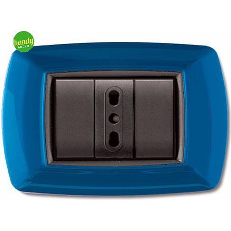 Placca 3 moduli mylife blu