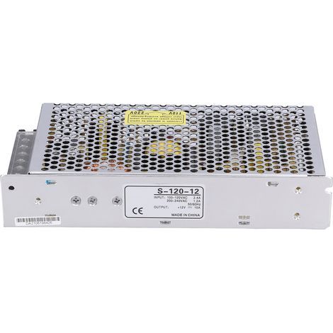 Alimentation LED 100-240V vers 12V/24V, transformateur pour caméra de surveillance, 120W, modèle S-120-12 (1/5)