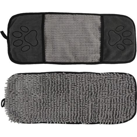 Serviette à séchage rapide pour chiens Lingette en microfibre ultra-absorbante Serviette de bain extra large (85 x 35 cm) Poches confortables pour les mains Usage intérieur et extérieur (1/5)