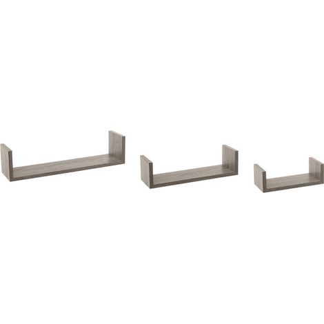 3 mensole a parete fixy effetto rovere grigio - 5five (1/2)