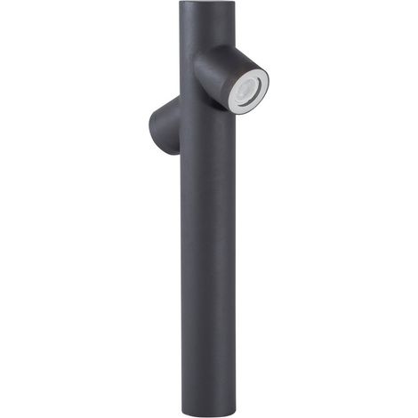 Merano Haven Borne Extérieure 2 Lumières Gris Foncé Aluminium Verre LED GU10 2x7W IP65