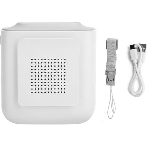 Ventilateur de cou rechargeable portable - 3 vitesses, mini ventilateur pour extérieur, blanc (1/5)