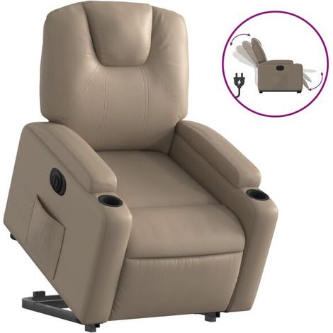 Fauteuil inclinable électrique en similicuir couleur cappuccino (1/5)