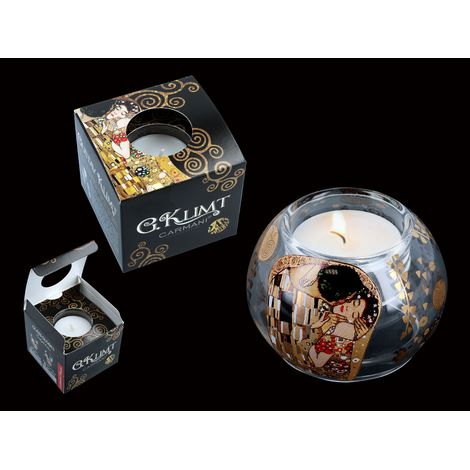 Bougeoir boule de verre petit cadeau décoratif Gustav Klimt « Baiser » (1/2)