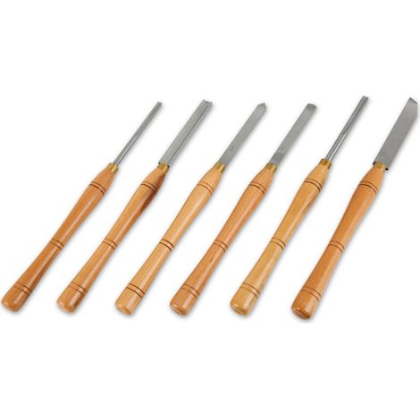 EBERTH Drechselmesser Set mit Holzkoffer, 6 Hochwertige HSS Drechseleisen, Schnellarbeitsstahl, 6 TLG. Drechselbeitel Set mit den wichtigen Formen, Hochwertiger Drechselbeitelsatz mit Koffer (1/5)