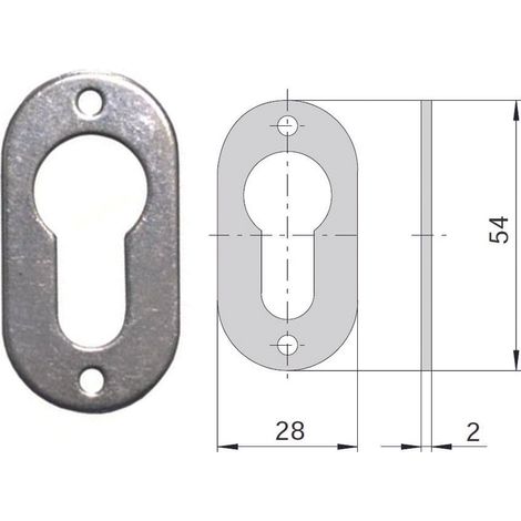 Bocchetta in acciaio zincato sagomate 06092 00 - mm.28x54, spessore mm.2 (06092000)