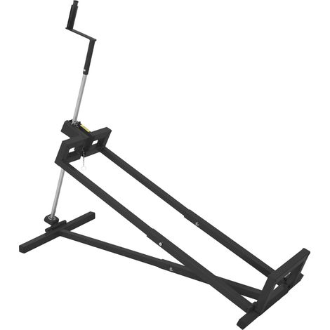 Chariot de levage pliable en acier pour tondeuse à gazon avec capacité de 400 kg, télescopique, utilisation manuelle et électrique, noir (1/5)