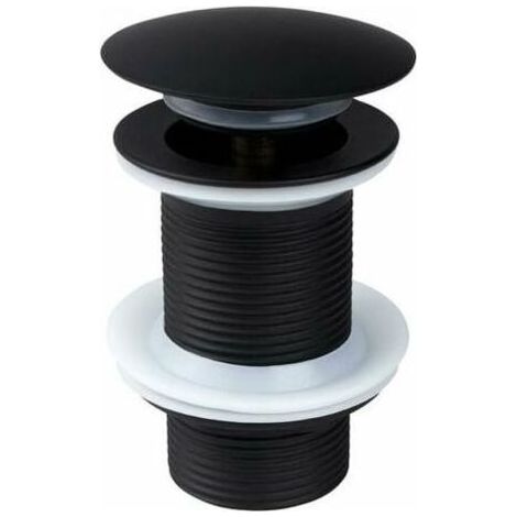 Bordure d'évier noire sans trop-plein, bonde d'évier universelle noire, bonde sans trop-plein, bonde sans trop-plein, bonde automatique pour lavabo de comptoir, zhuoxu (1/5)