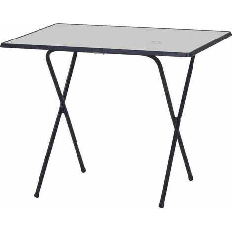 Scherentisch 60 x 80 cm blau Gestell aus Stahl in dunkelblau, Tischplatte aus Alcotop in weiß (1/4)