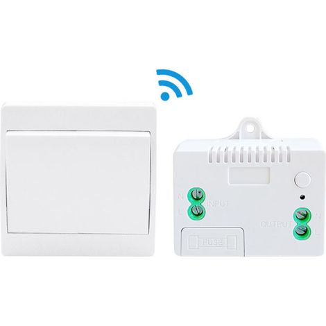 110-220V Interrupteur d'éclairage sans fil et kit de récepteur Interrupteur auto-alimenté Télécommande Luminaire- 1 interrupteur et 1 récepteur (1/5)