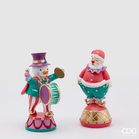 EDG Enzo De Gasperi Decorazione Babbo Natale Uomoneve Circo Poly H 26 Cm Assortiti 1 Pz