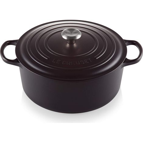 Cocotte ronde en fonte émaillée avec couvercle, 30 cm, 8.1 Litres, Noir Mat, 21177300000430 (1/5)