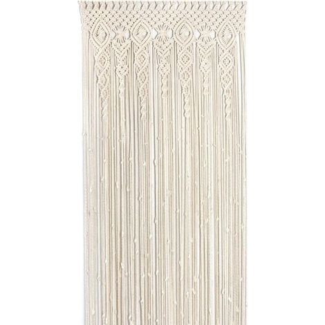 Main-tenture Murale en Coton Tissé,Tapisserie De Macramé Boho,Chambre Divider Art Tissé Chic Moderne Rideau pour Wedding Home Decor-Beige 100x200cm (1/5)
