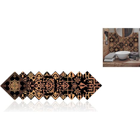 Carrelages autocollants à poser par pelage, lot de 10, autocollants muraux pour toilettes, salle de bain et cuisine, 1010 cm (1/5)