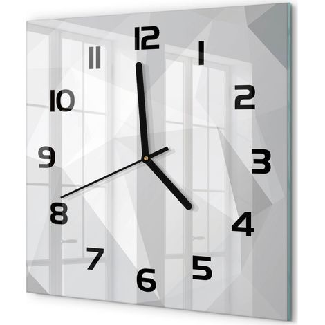 Horloge Murale Carrée Design Artistique Verre Trempé Déco Salon Cuisine Arrière-plan abstrait 30x30 cm (1/5)