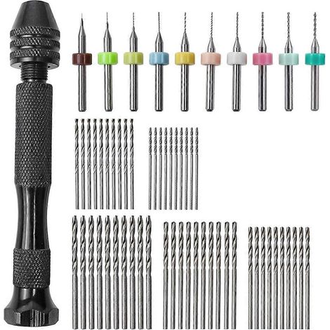 61-teiliges Stiftbohrer-Set, 50 Spiralbohrer-Set 1-3 mm, 10 Leiterplatten-Rotationswerkzeuge – wie abgebildet –