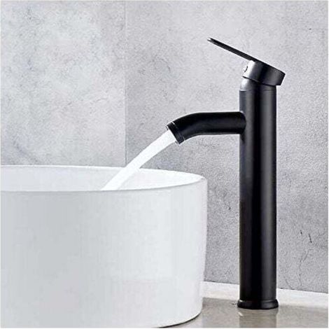 Robinet de lavabo, robinet de salle de bain, robinet de lavabo noir, robinet de haute qualité, robinet de salle de bain résistant à l'usure, convient aux tuyaux d'un diamètre intérieur de 32 mm à 42 m (1/4)