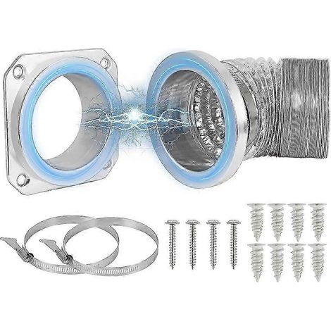 Kit de raccordement magnétique pour conduit de sécheuse DV180 : conduit magnétique avec boîtier en alliage d'aluminium, tuyau de 1 m et colliers de serrage inclus. Haute qualité. WHBYV (1/4)