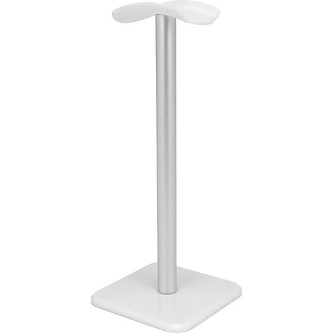 Support casque d'écran avec base antidérapable en TPU, barre métallique robuste, pour bureau gaming ou maison, blanc (1/5)