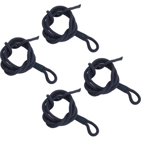 Lot de 4 amarres de 1,5 m de long en polyester haute résistance, résistantes à l'usure, pour bateaux, bleu marine (1/5)