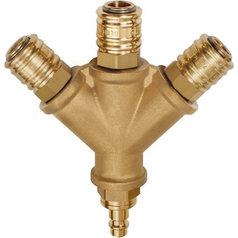 Riegler Verteiler, 3 Schnellverschlusskuppl. NW7,2, Nippel NW7,2-7,8 G1/2 (1/3)
