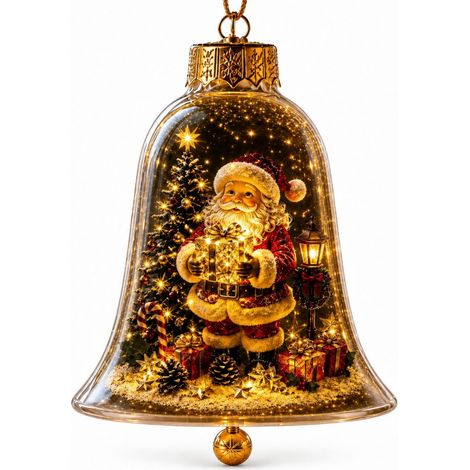 Décoration lumineuse en acrylique pour cloche de Noël, figurine de cerf à suspendre au sapin pour les fêtes de fin d'année. (1/5)