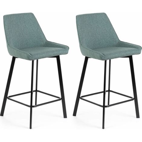 Set 2 Sgabelli 50x44xH94 cm in Tessuto Fox Acquamarina (1/5)