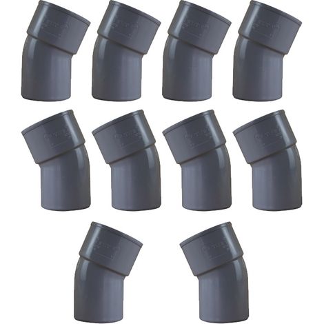 10 coudes PVC 22°30 Mâle Femelle Ø50 - First Plast (1/5)