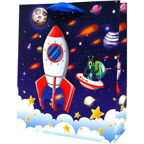 Sacchetto regalo Astronauta Spaziale 26x32x10 cm Sacchetto regalo di compleanno (1/5)