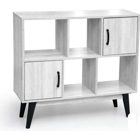 Meuble multifonction Aura 90 x 30 x 80 cm en bois mélaminé blanc