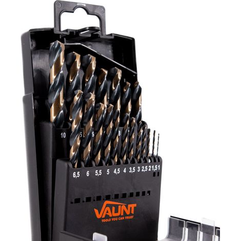 Vaunt 19 Piece HSS M2 Turbo Drill Bit Set Steel Iron Aluminium Metal Drilling (1/5)