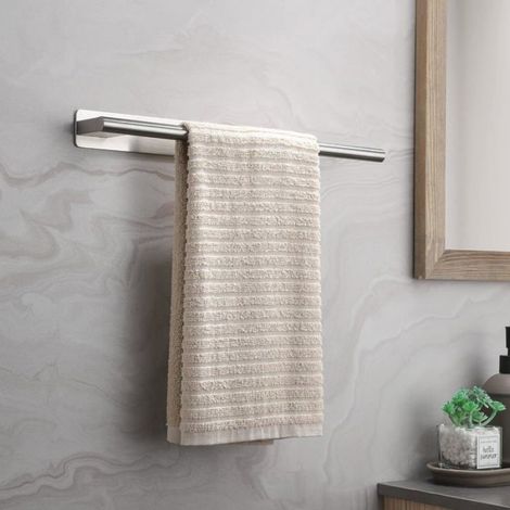 Porte-Serviettes Mural - Acier Inoxydable 304 - Fixation Adhésive Sans Perçage - Pour Salle De Bain Cuisine - 1 Pièce (1/5)