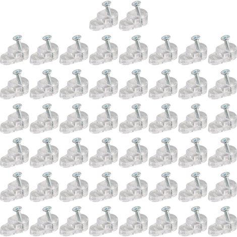 Lot de 50 clips fixation transparents en plastique avec vis pour (1/5)